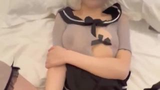 白衣甜美长腿萌妹，口交舔弄大力抽插后入猛操呻吟娇喘